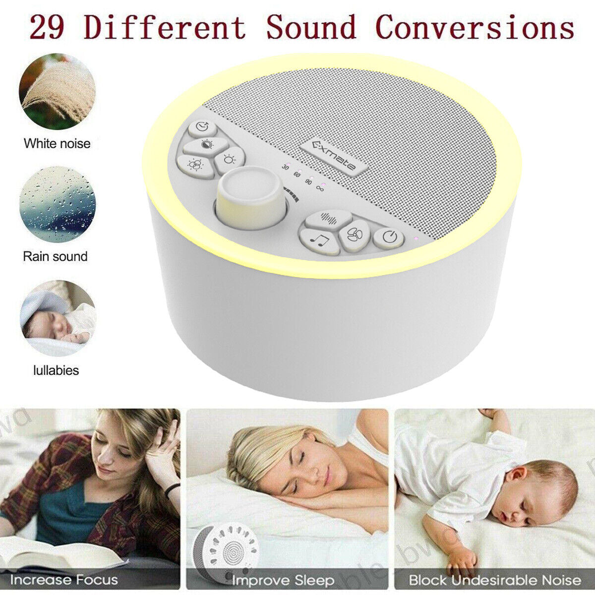 White Noise Sleep Machine (29 Sounds)