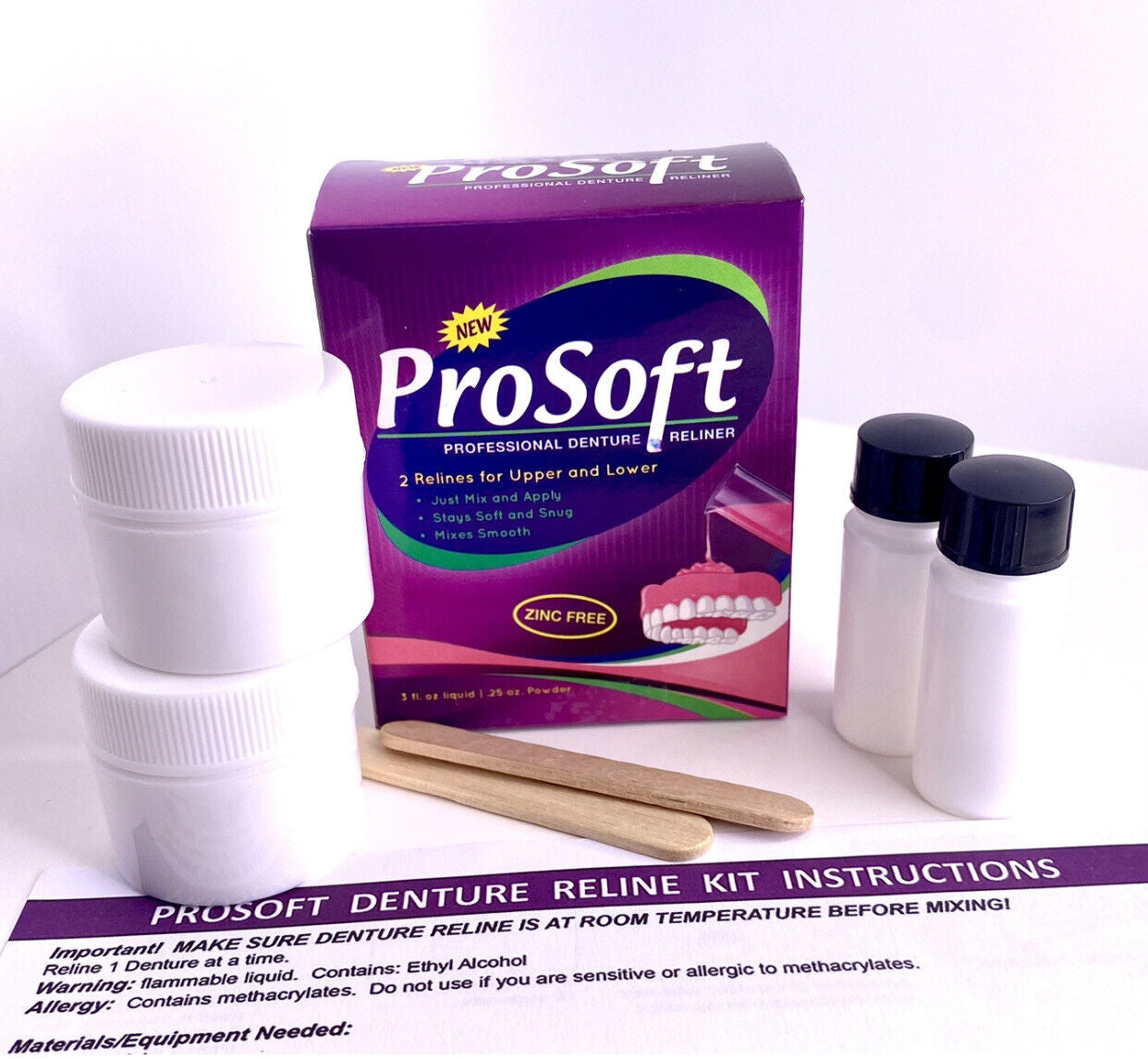 Soft Denture Reline Kit - Repair Loose Dentures