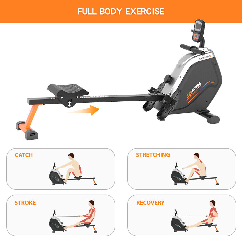 Magnetic Row Rowing Machine Rower 16 Levels Cardio Home Gym Exercise Equipment