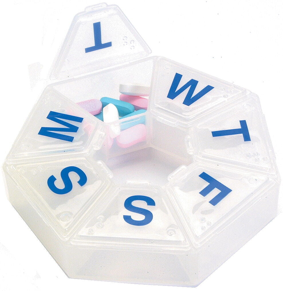 Round 7 Day Pill Box Organizer