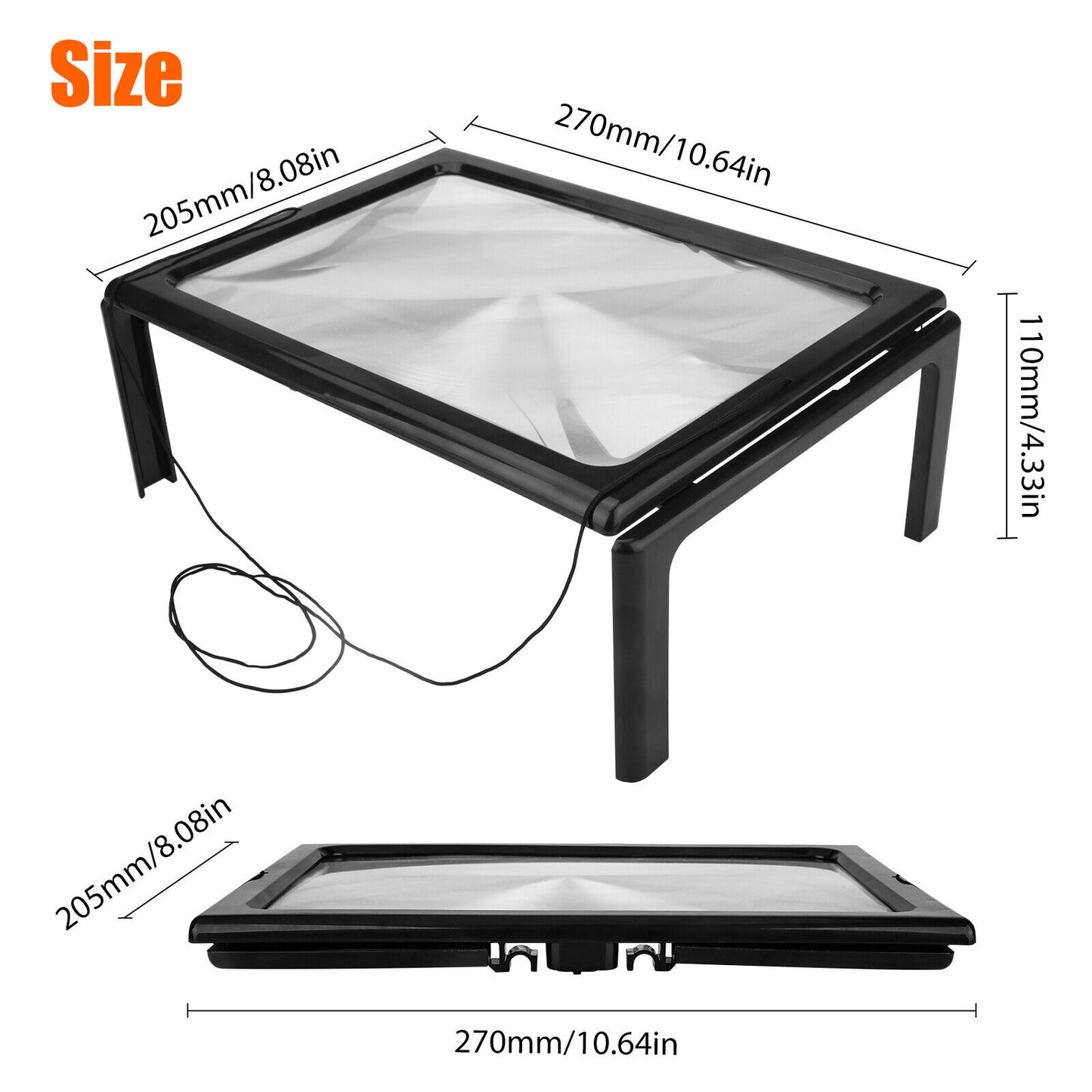 Large Lighted Reading Magnifier with Legs