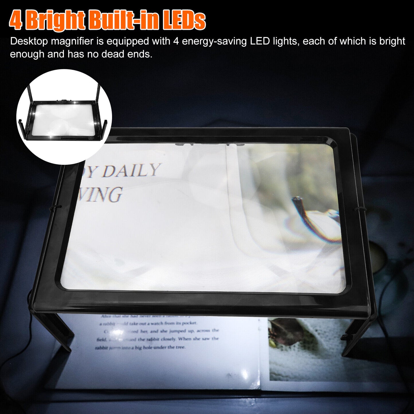 Large Lighted Reading Magnifier with Legs