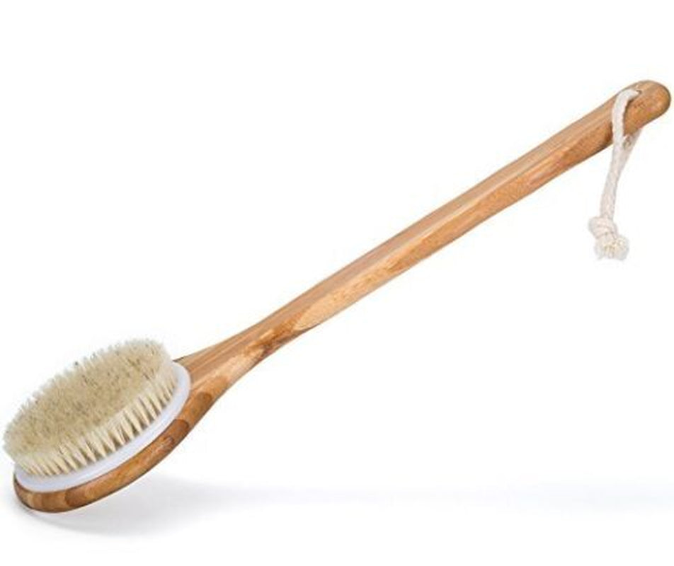 Dry Skin Brush - Long Wooden Handle & Natural Bristles