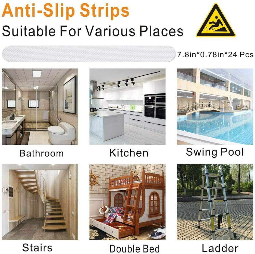Bath & Shower Anti Slip Safety Stickers (Pack of 24)