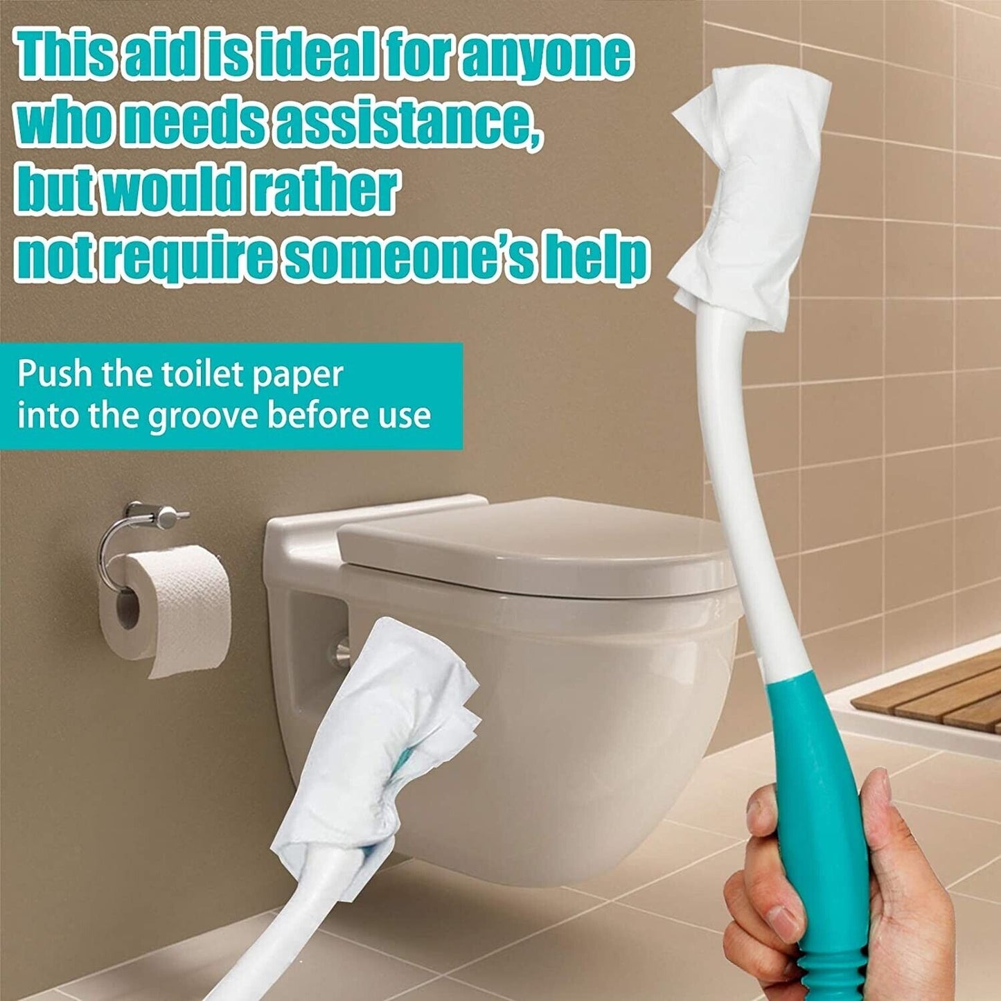 Long Reach Toilet Wiping Aid