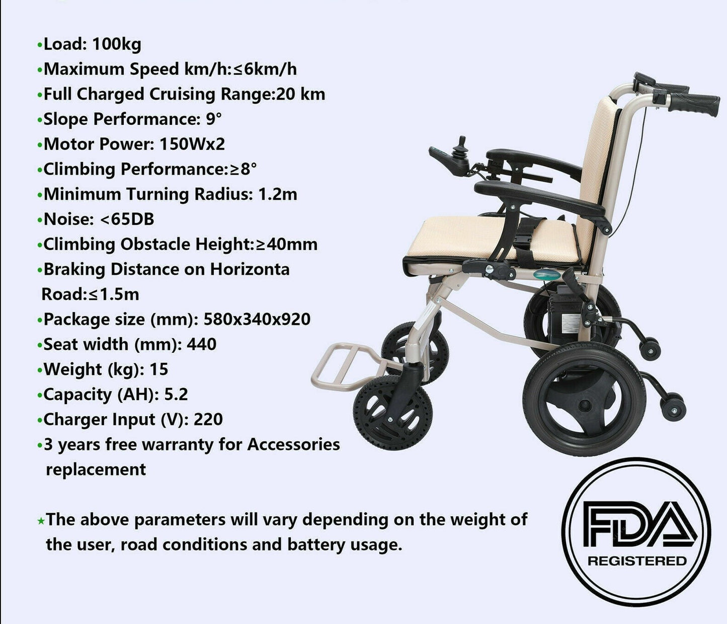 Electric Lightweight Folding Motorized Wheelchair