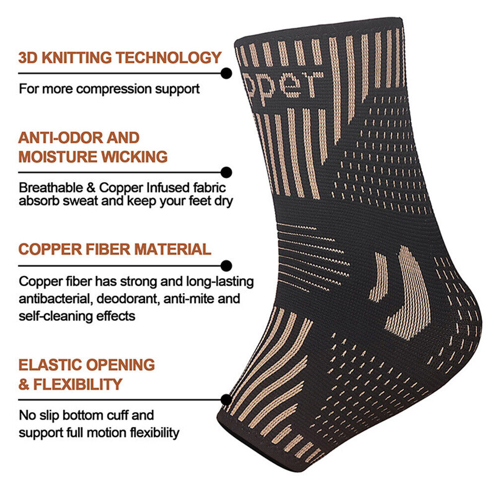 Copper Ankle Support Brace Compression Sleeve