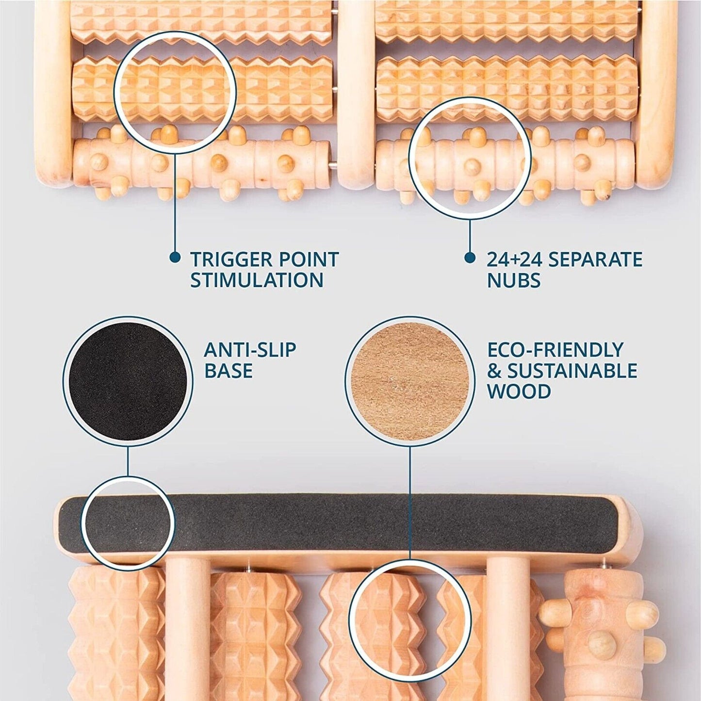 Foot Massager Wooden Roller