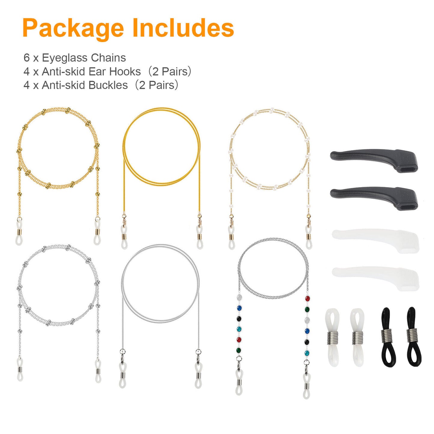 6 Eyeglass Necklace Chains (Various Styles)