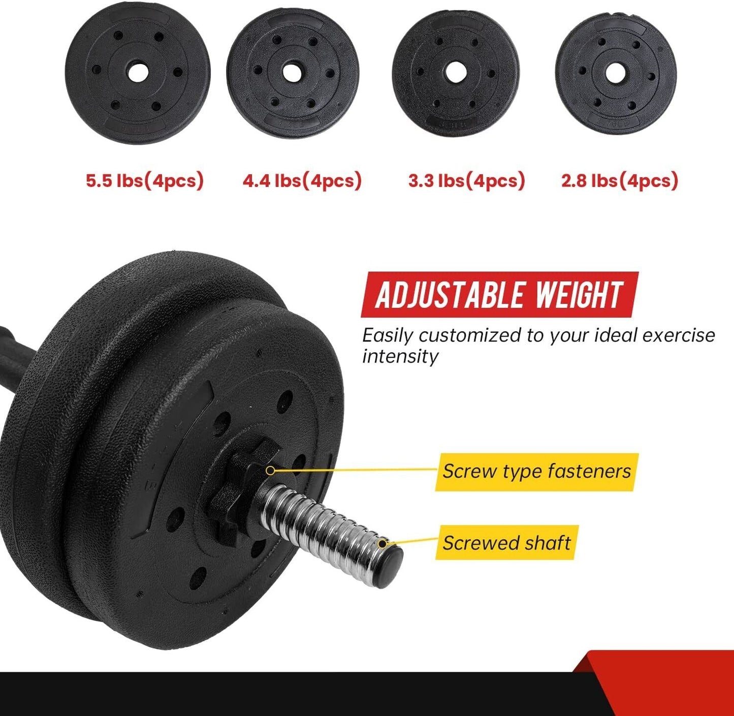 66 LB Weight Dumbbell Set