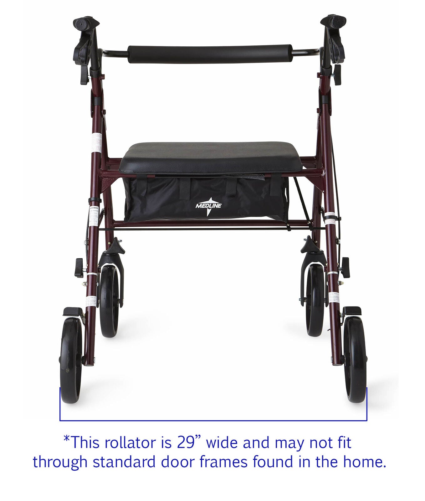 Heavy Duty Steel Bariatric Rollator - 500 lb Weight Capacity