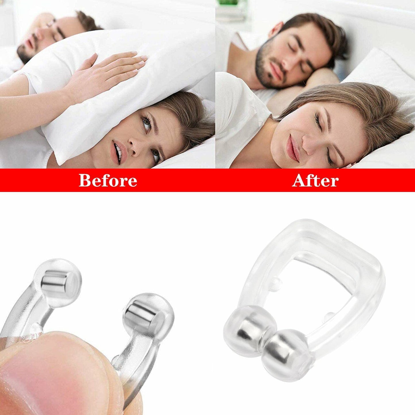 Magnetic Anti-Snore Nose Clips (4-Pack)