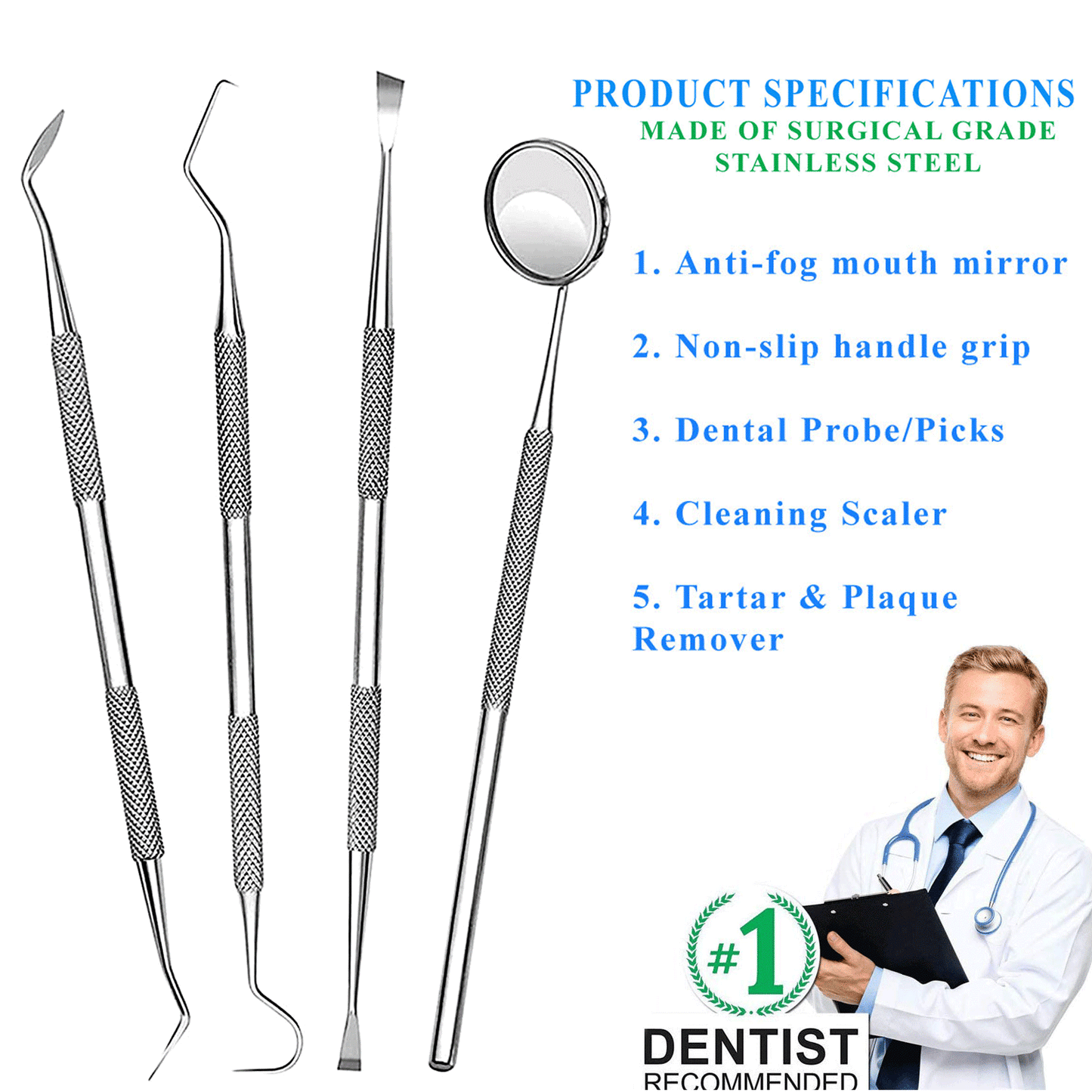 Dental Teeth Cleaning Kit - 5 Pieces