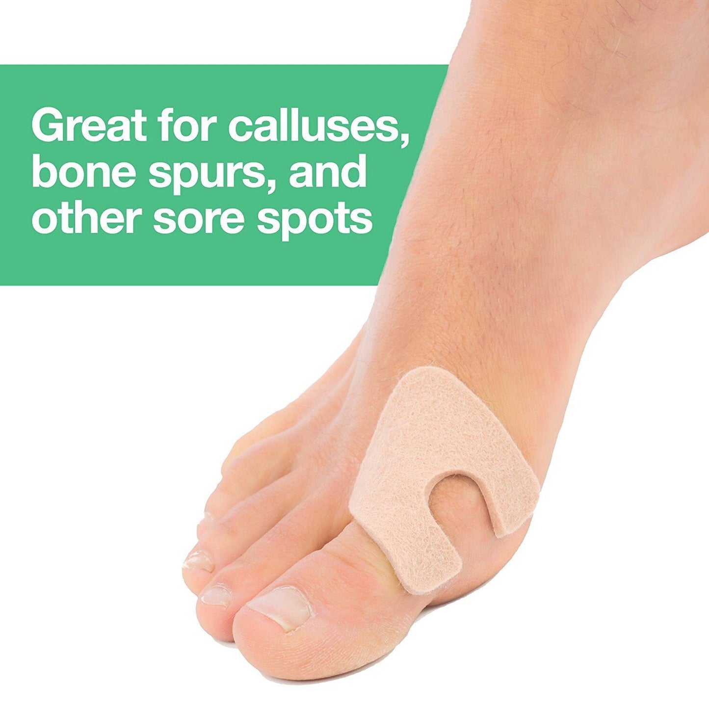 Zentoes Felt Callus Pads 24 Pack U-Shaped Self Stick Foot Cushions USA SELLER
