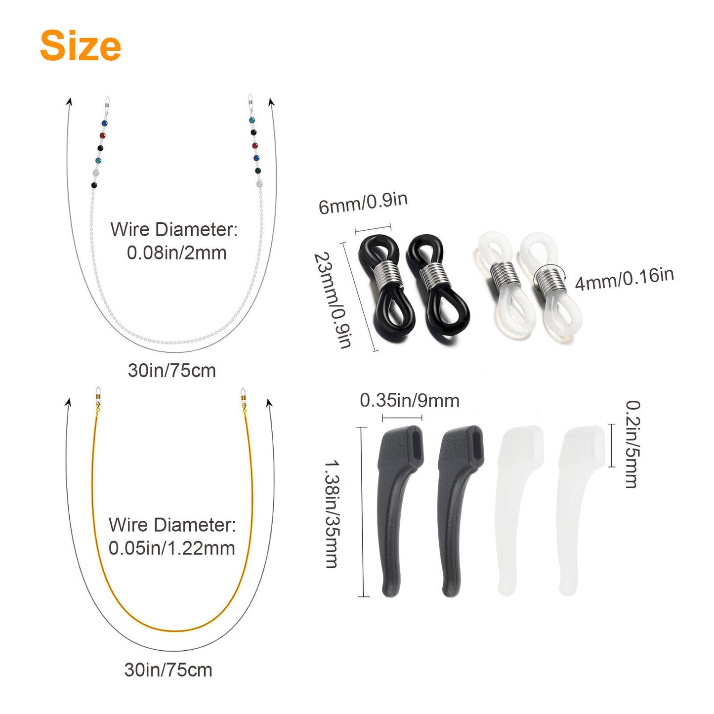 6 Eyeglass Necklace Chains (Various Styles)