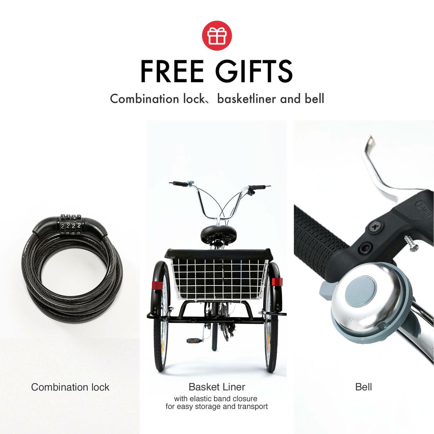Adult Tricycle Cruiser with Large Basket