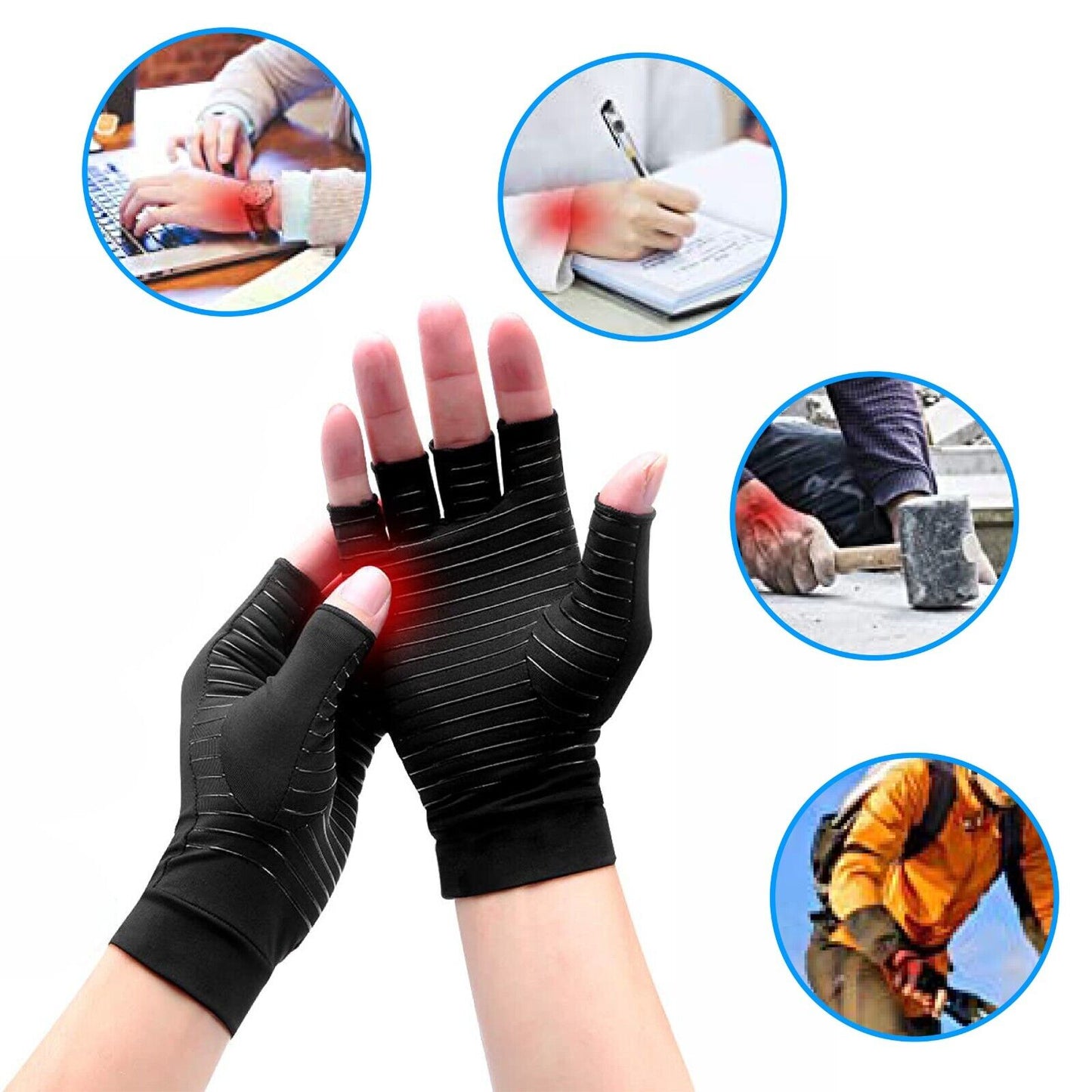 Copper Arthritis Compression Gloves
