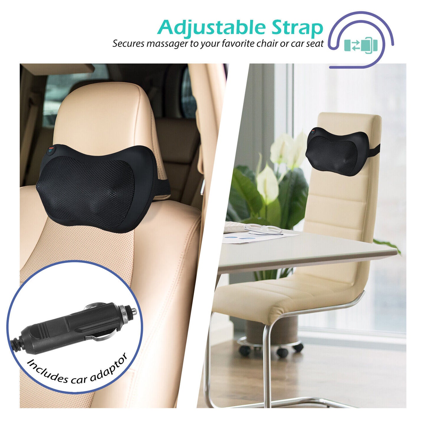 Shiatsu Shoulder Neck and Back Massager Pillow