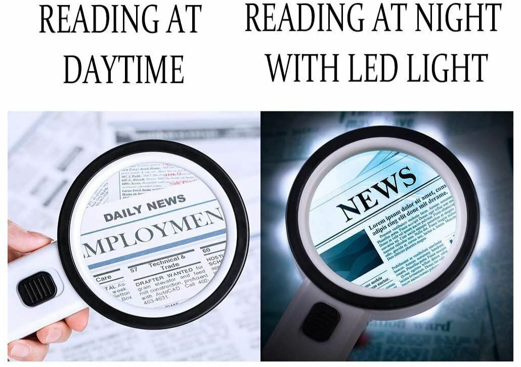 Jumbo Lighted Magnifying Glass for Seniors
