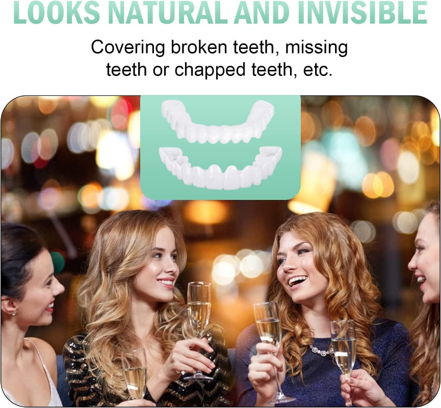 Snap On Upper & Lower False Teeth Covers