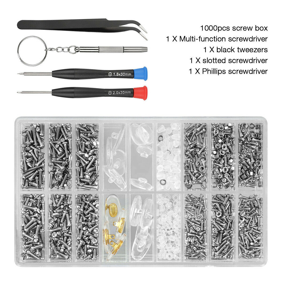 Eyeglass Repair Tool Kit and 1000 Parts