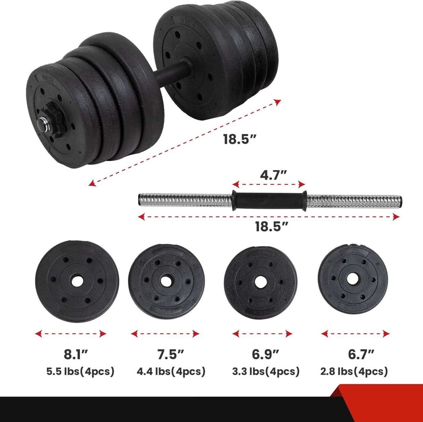 66 LB Weight Dumbbell Set