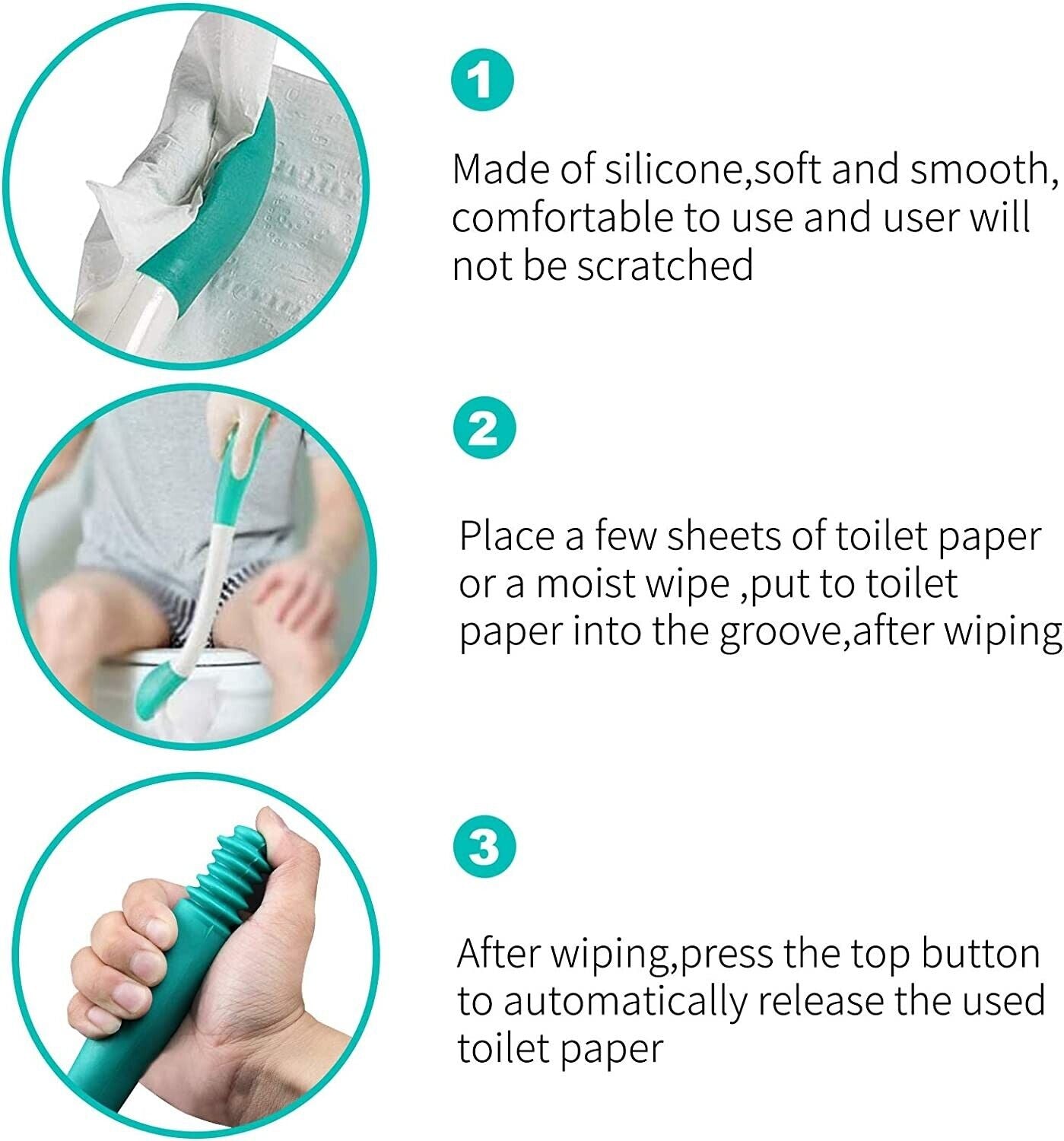 Long Reach Toilet Wiping Aid