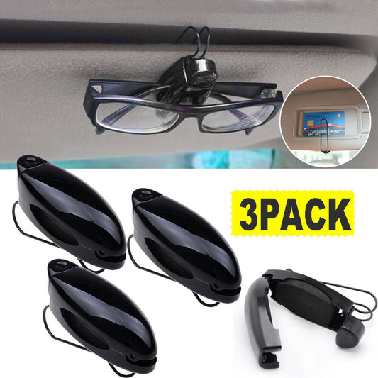 Car Sun Visor Clip Holder For Glasses/Sunglasses 3-Pack