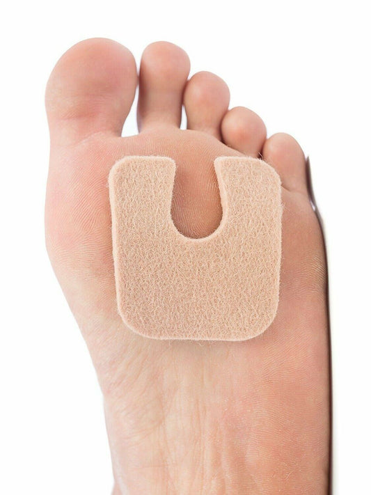 Zentoes Felt Callus Pads 24 Pack U-Shaped Self Stick Foot Cushions USA SELLER