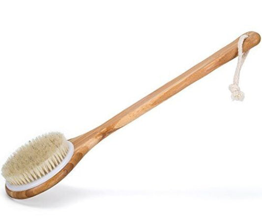 Dry Skin Brush - Long Wooden Handle & Natural Bristles