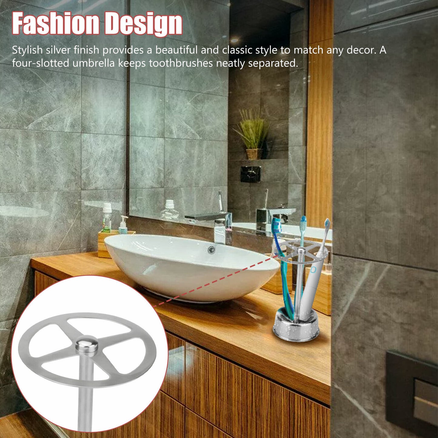 Stainless Steel Toothbrush Stand