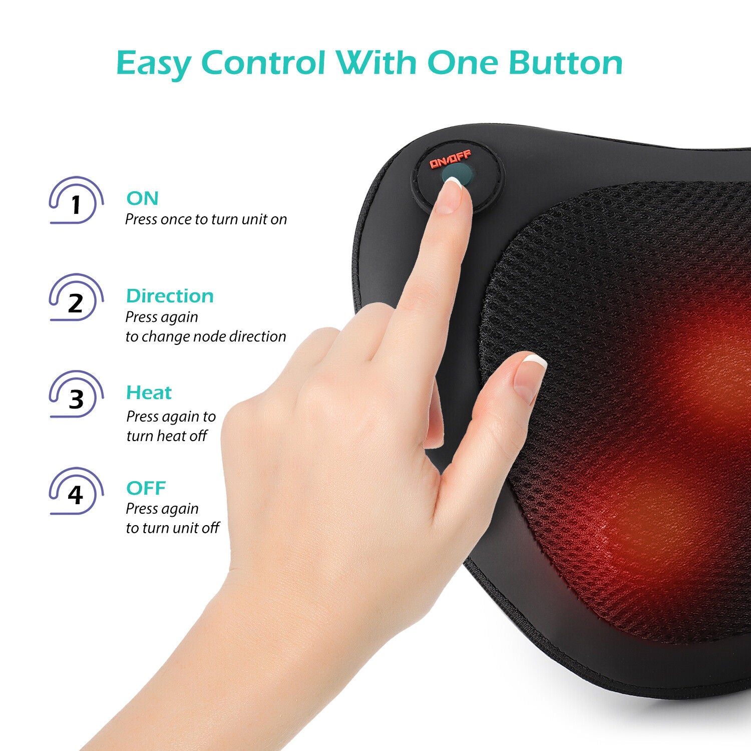 Shiatsu Shoulder Neck and Back Massager Pillow