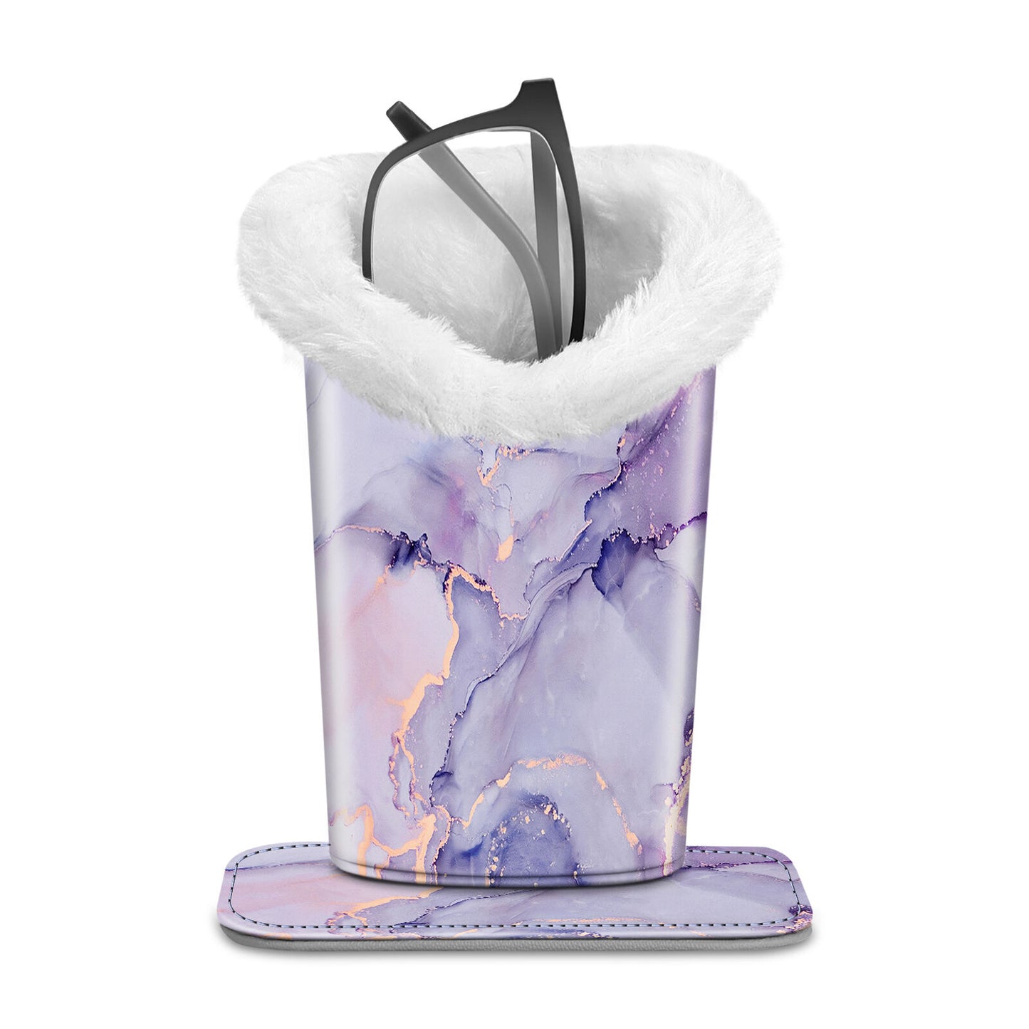 Eyeglass Protective Holder Stand - Vegan Leather & Plush Lined