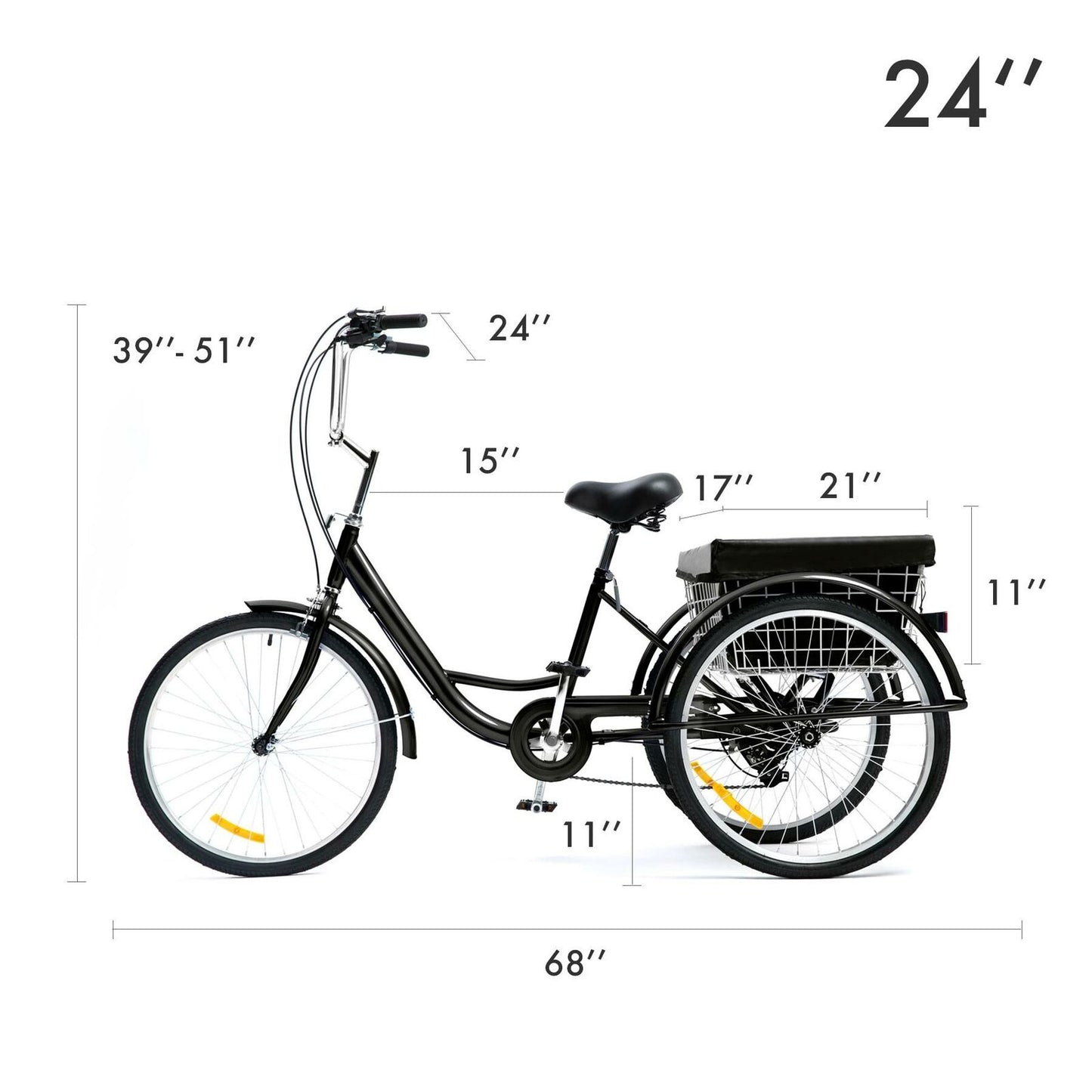 Adult Tricycle Cruiser with Large Basket