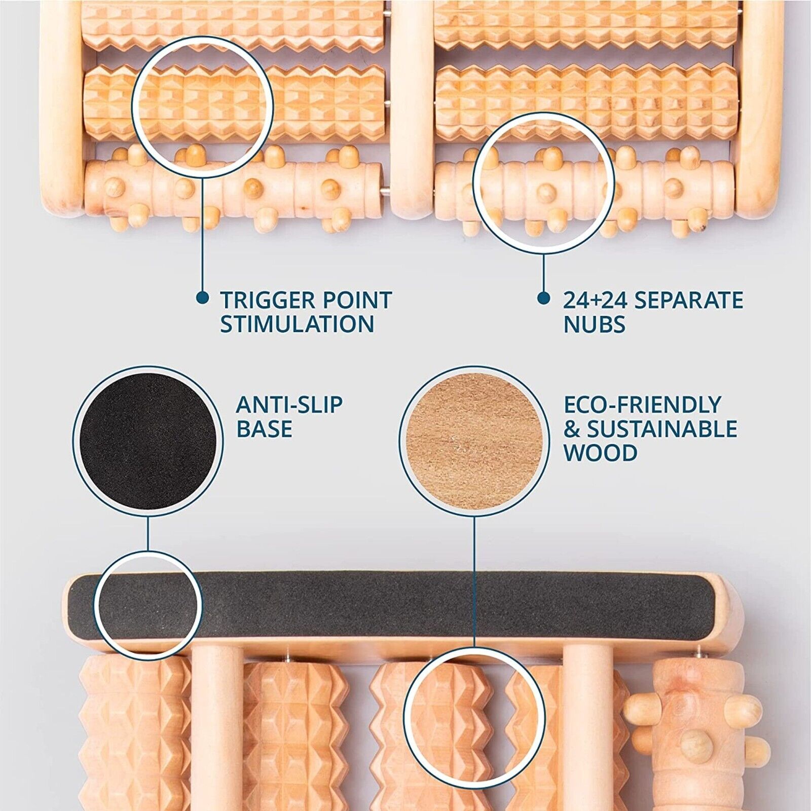 Foot Massager Wooden Roller