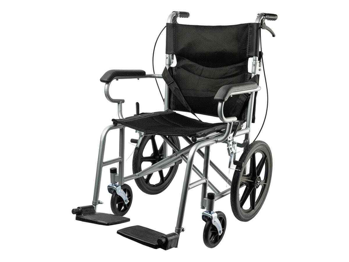 Lightweight Folding Wheelchair with Seatbelt & Hand Brakes