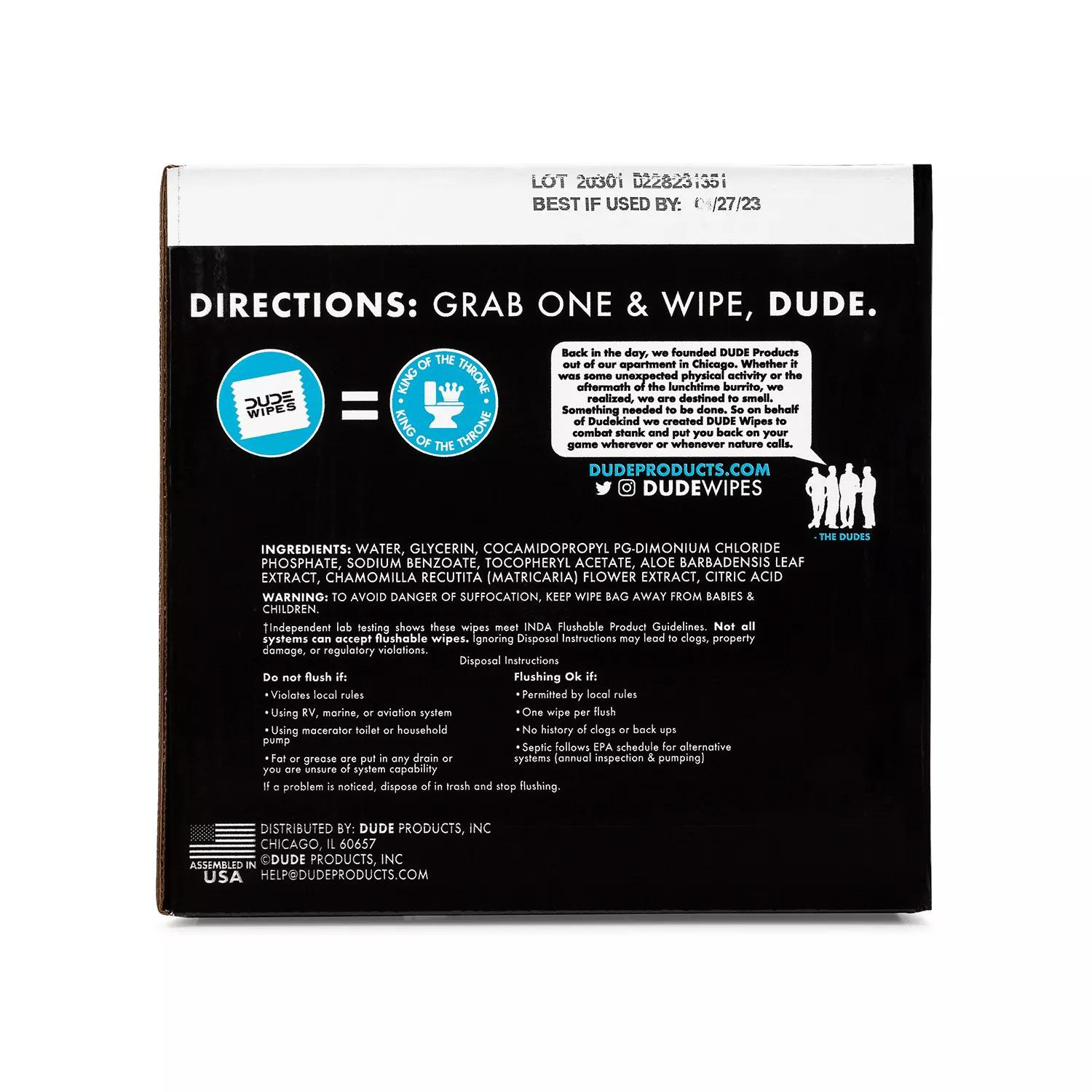DUDE Wipes, Flushable Wipes, Extra Large and Fragrance-Free Wipes (400 Ct.)