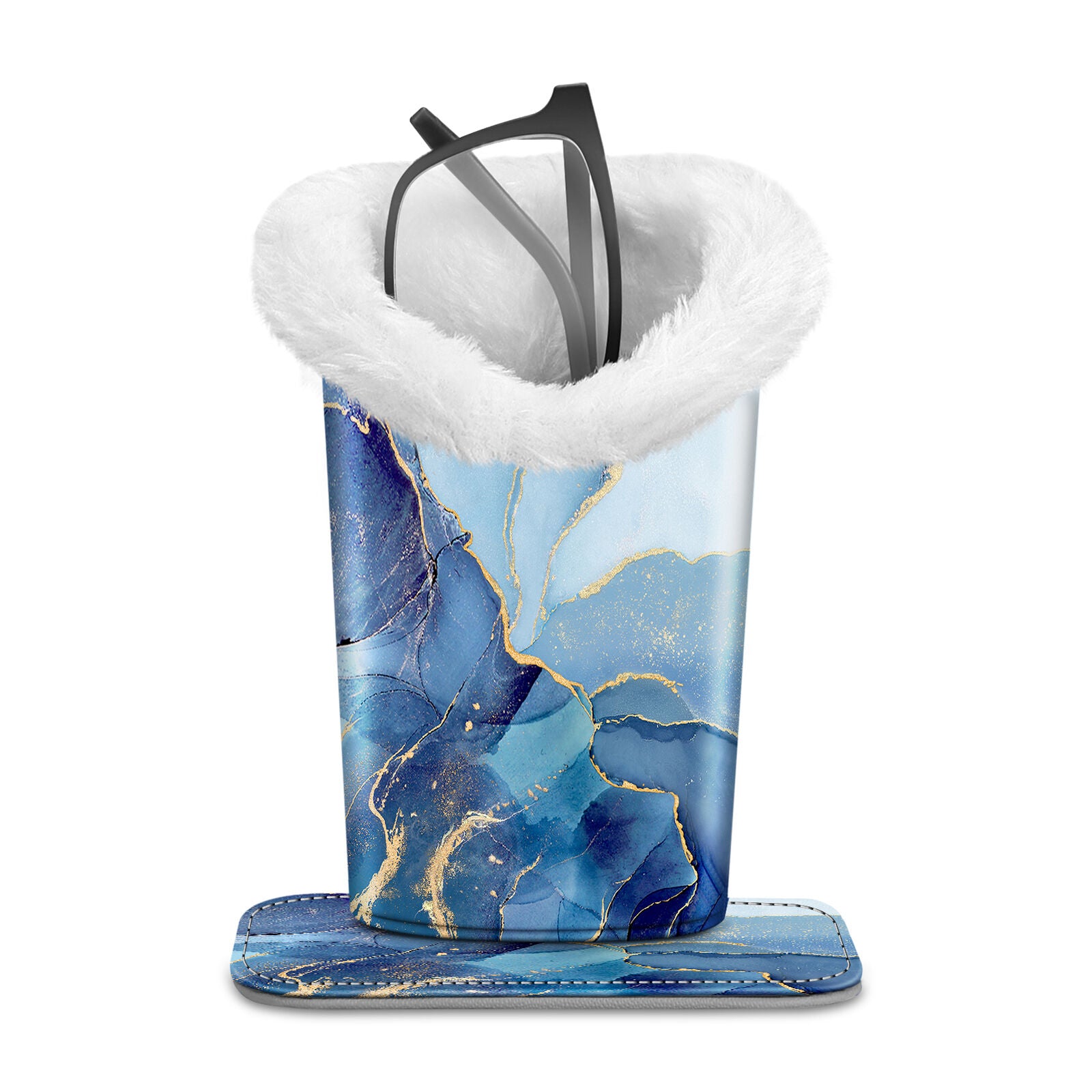 Eyeglass Protective Holder Stand - Vegan Leather & Plush Lined