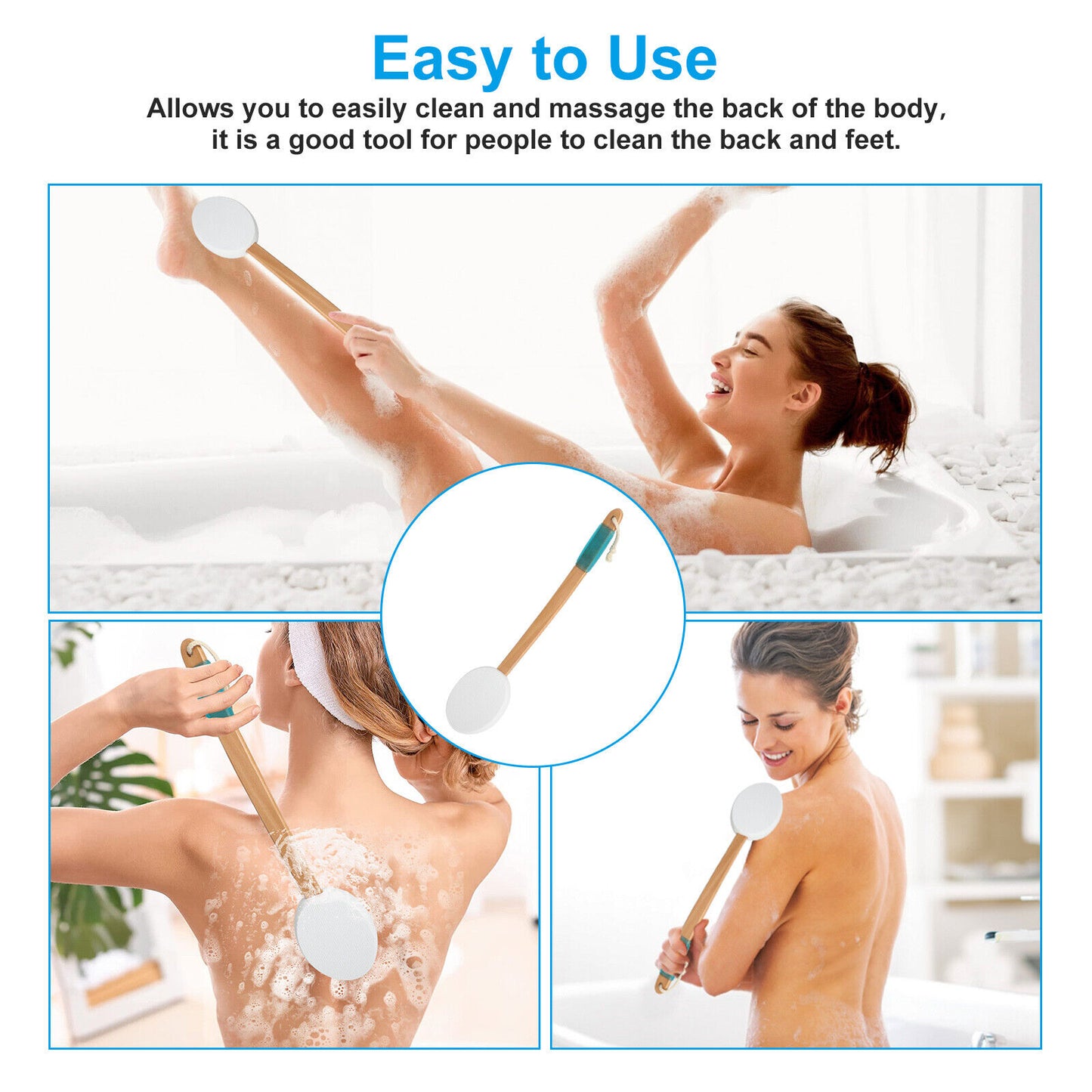 Long-Handle Lotion Applicator Brush for Your Back