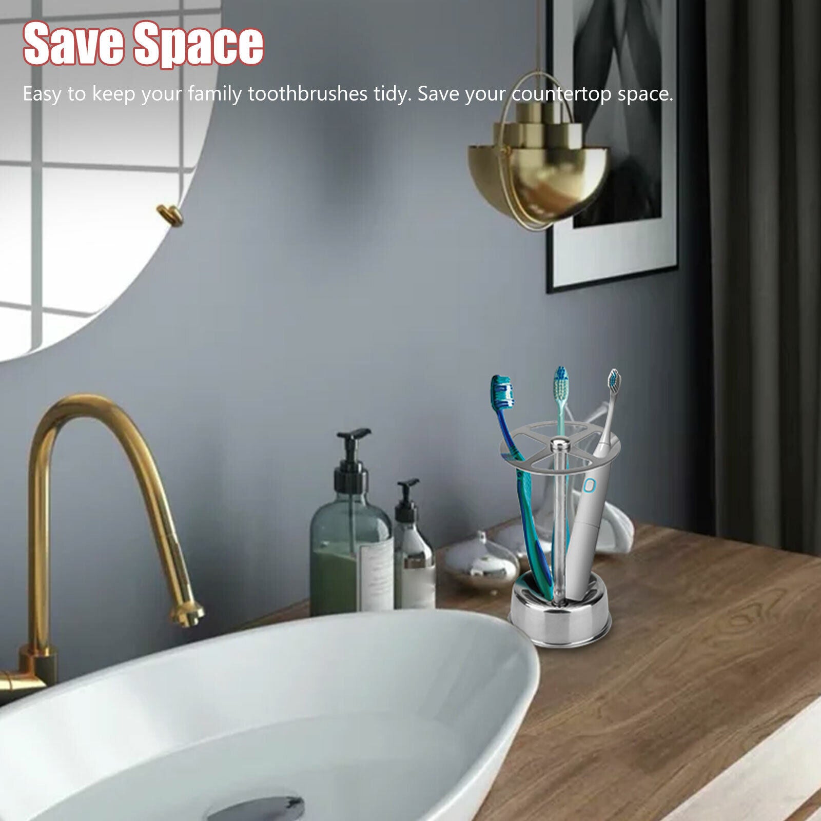 Stainless Steel Toothbrush Stand