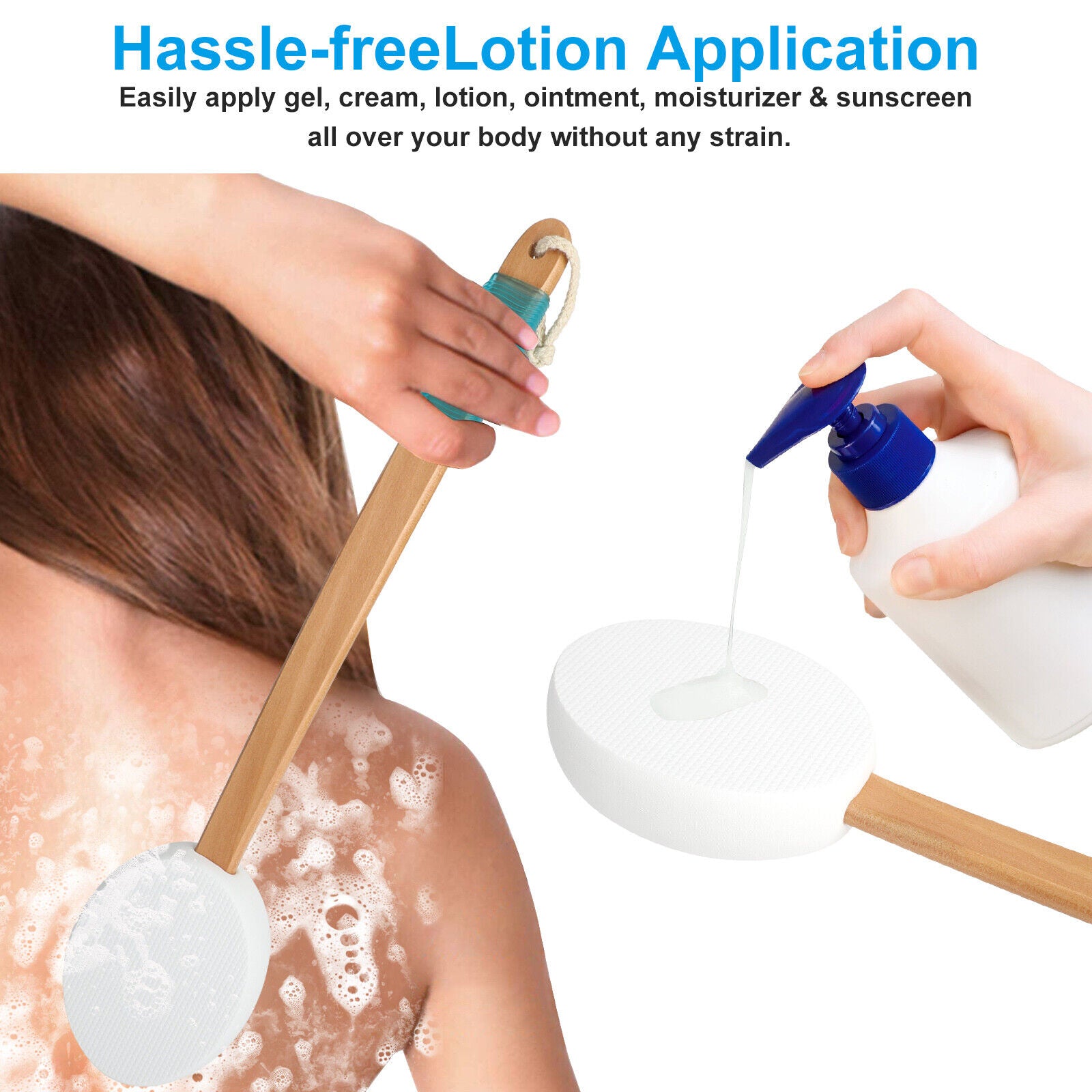 Long-Handle Lotion Applicator Brush for Your Back