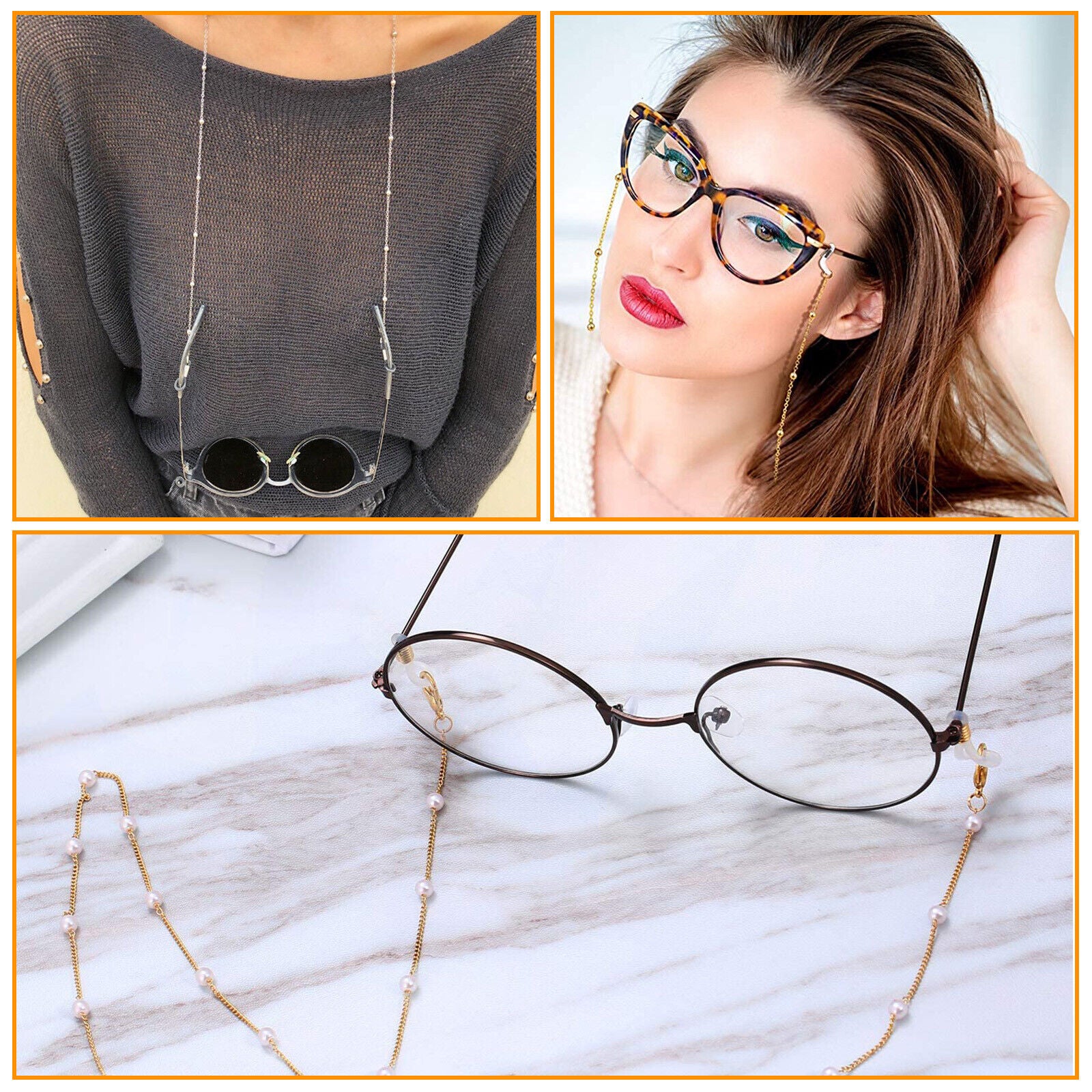 6 Eyeglass Necklace Chains (Various Styles)