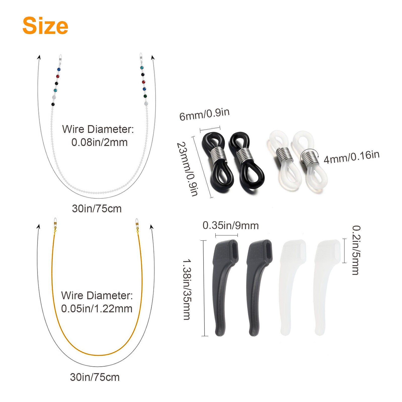 6 Eyeglass Necklace Chains (Various Styles)
