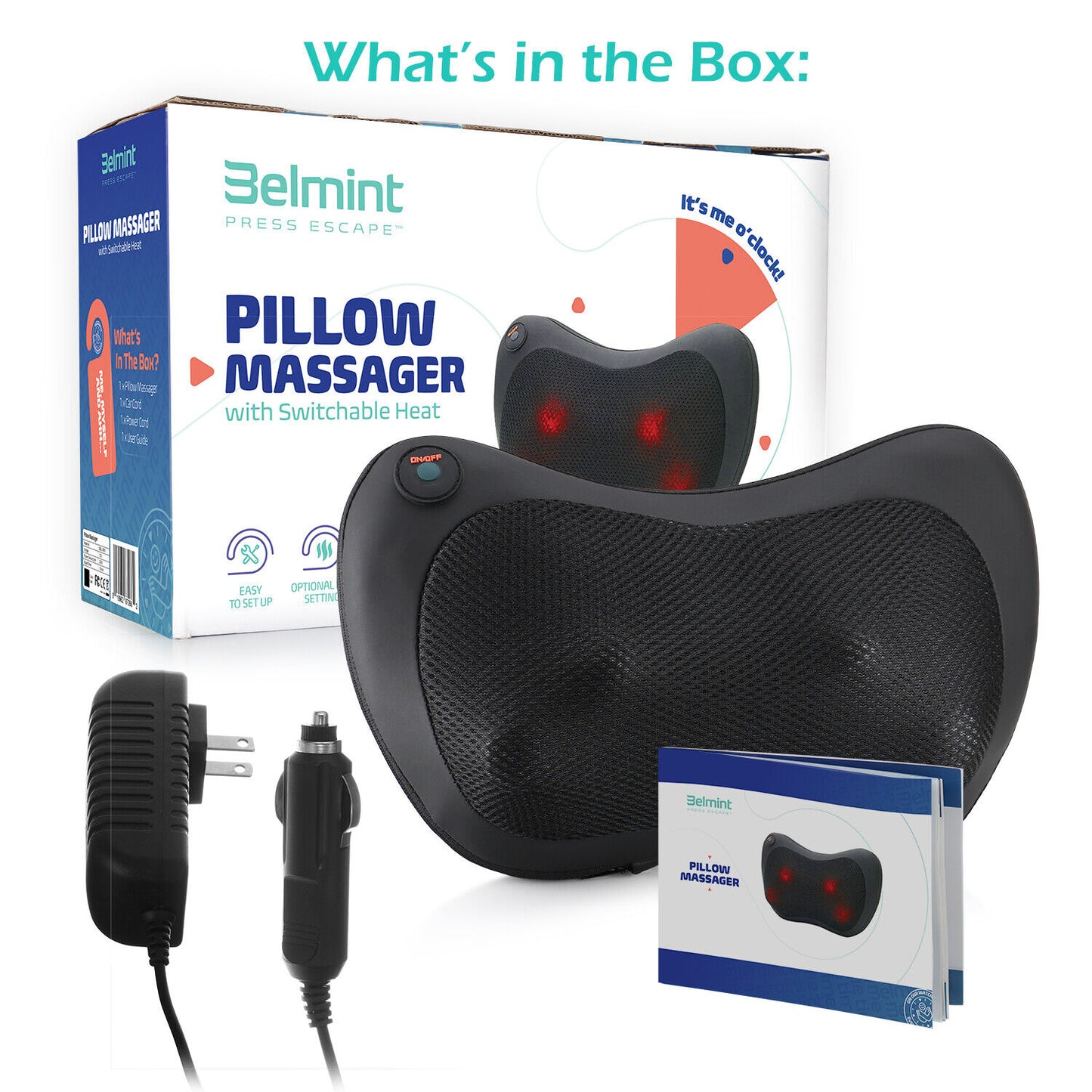 Shiatsu Shoulder Neck and Back Massager Pillow
