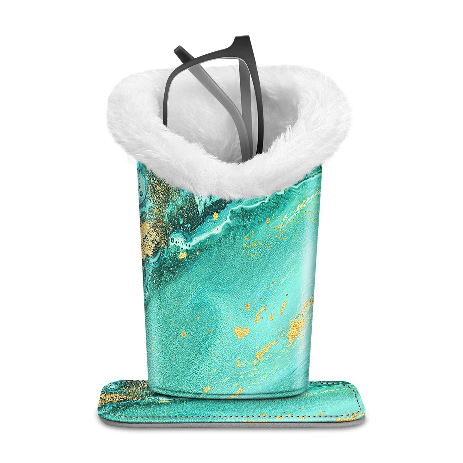 Eyeglass Protective Holder Stand - Vegan Leather & Plush Lined