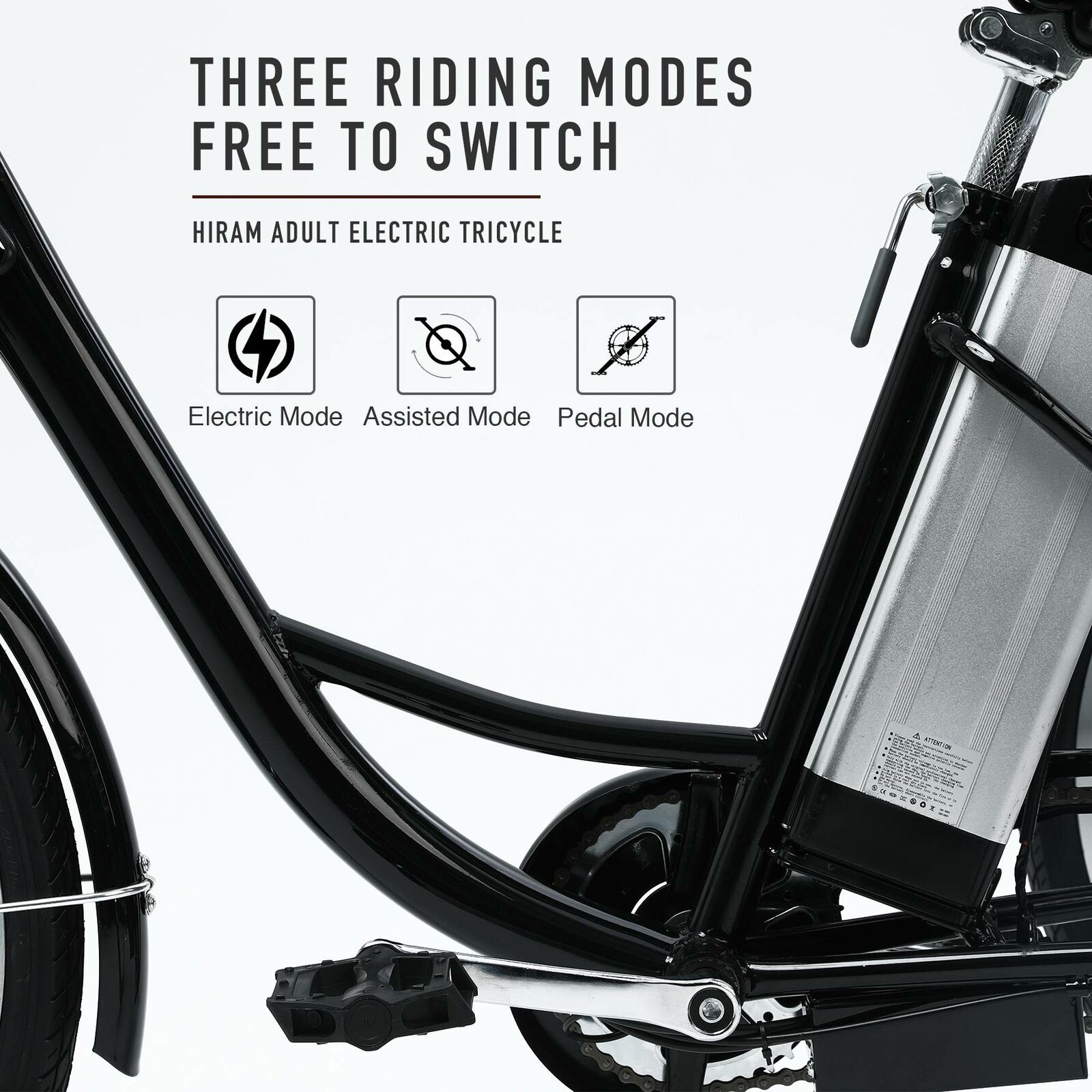 Adult Electric Tricycle with Lithium Battery & Basket