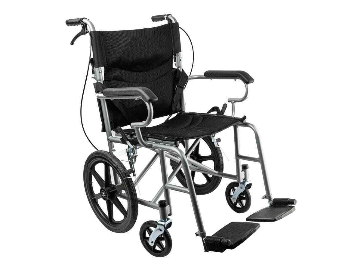 Lightweight Folding Wheelchair with Seatbelt & Hand Brakes