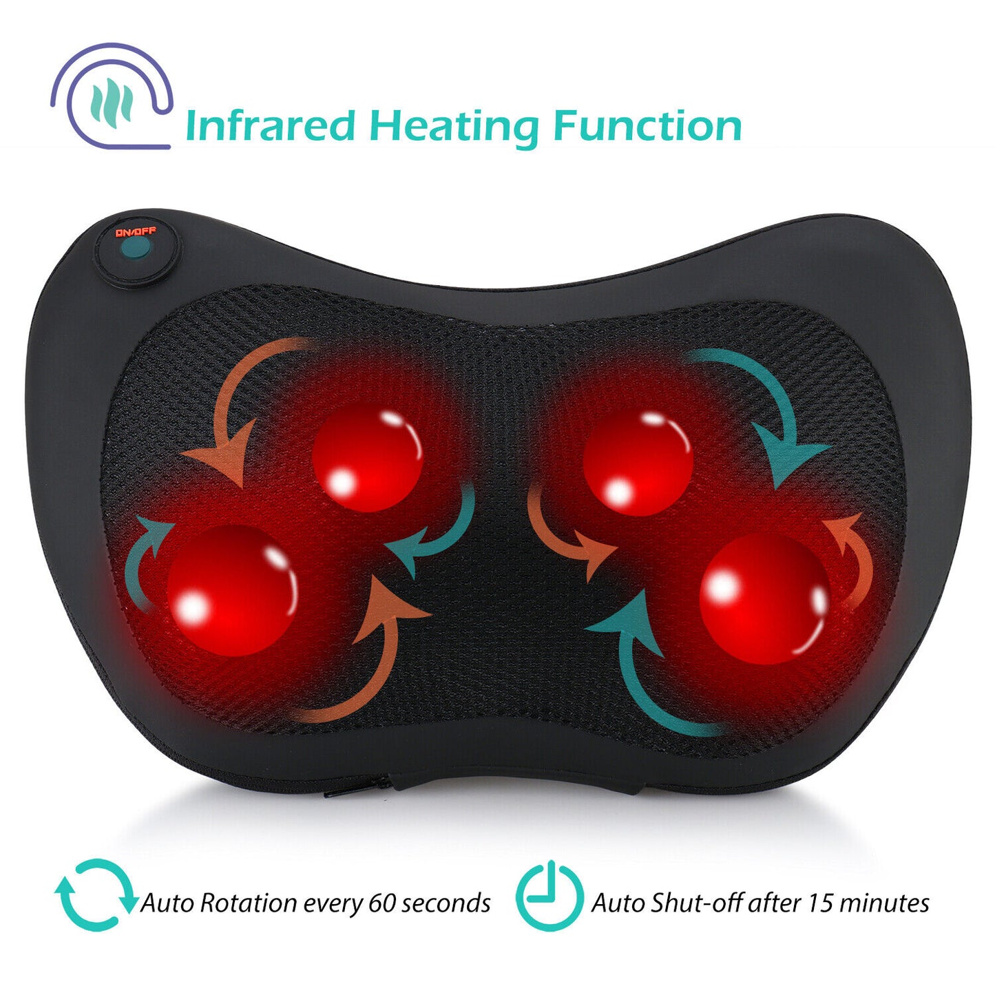 Shiatsu Shoulder Neck and Back Massager Pillow