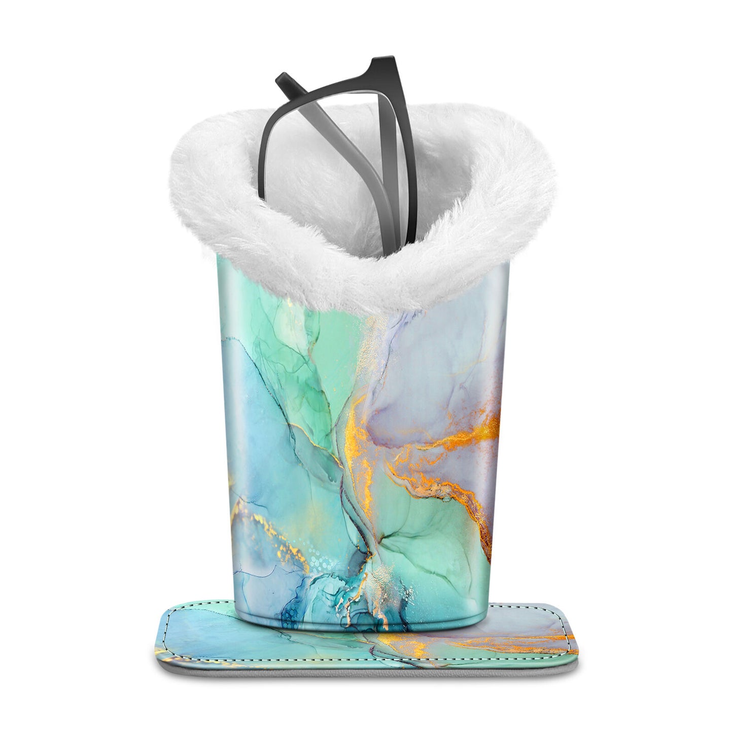 Eyeglass Protective Holder Stand - Vegan Leather & Plush Lined