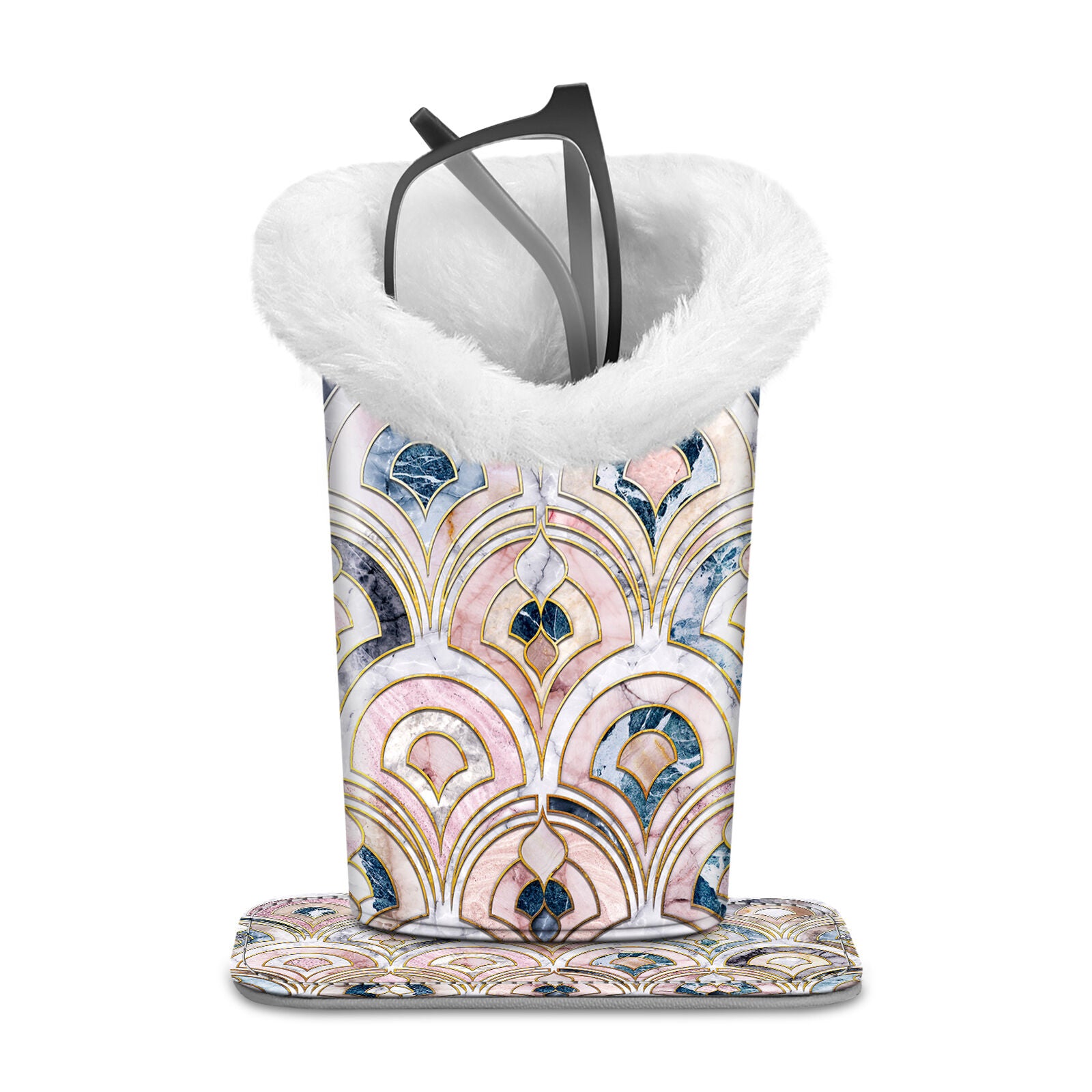 Eyeglass Protective Holder Stand - Vegan Leather & Plush Lined